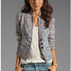 Free People Printed Blazer Womens 0 Floral Print 3 Button Closure NEW